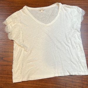 Anthropologie Meadow Rue eyelash lace tee size m